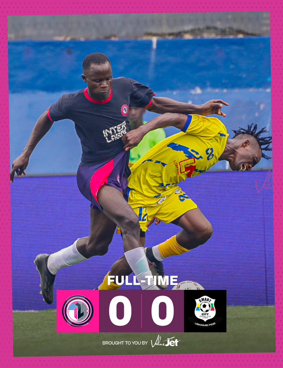ValueJetCup's tweet photo. FULL TIME โฑ๏ธ
Inter Lagos 0-0 Smart City FC
A hard-fought Lagos derby ends all square, with neither side able to find the breakthrough.
@flyvaluejet
#ValuejetCup26 https://t.co/dGdqQHbpIY