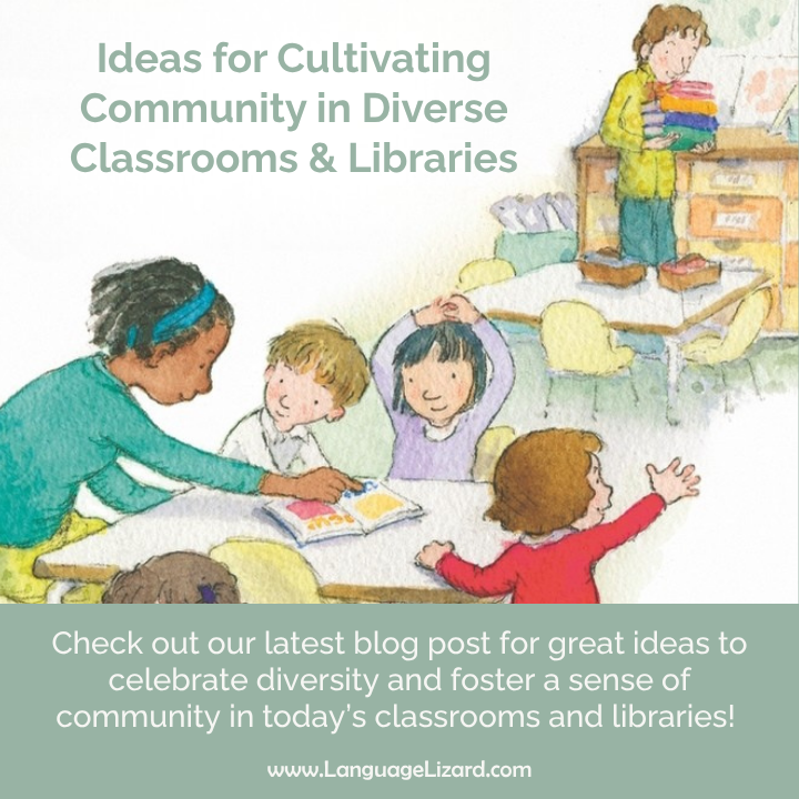 LanguageLizard's tweet photo. With back-to-school in full swing, our latest blog post offers great ideas for building community in today's diverse classrooms and libraries. Read it at https://t.co/UgJA8as8MC 

#bilingualbooksforkids #bilingual #bilingualkids #languagelearning #ReadYourWorld #teacherresources https://t.co/ktGwWBZWGY
