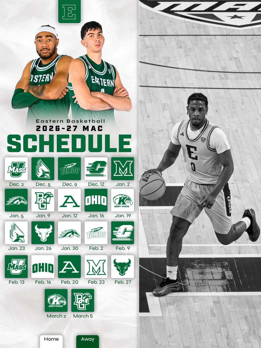 EMU_MBB's tweet photo. The MAC has announced our conference schedule! 🏀 https://t.co/6tjiozIotB