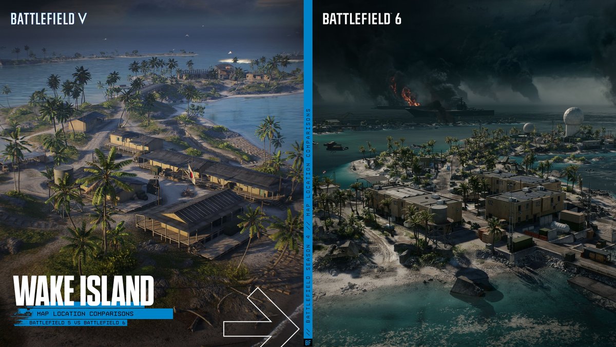 Battlefield's tweet photo. Captain's orders: Return to Wake Island on Aug 18 ⚓

Rebuilt from Battlefield V for Battlefield 6, the legendary map features new naval gameplay, fresh routes, and the all-new Shipwreck POI.

🧭 Dive into the developer blog: https://t.co/0agGDgmoDa https://t.co/vbpYBcaabU