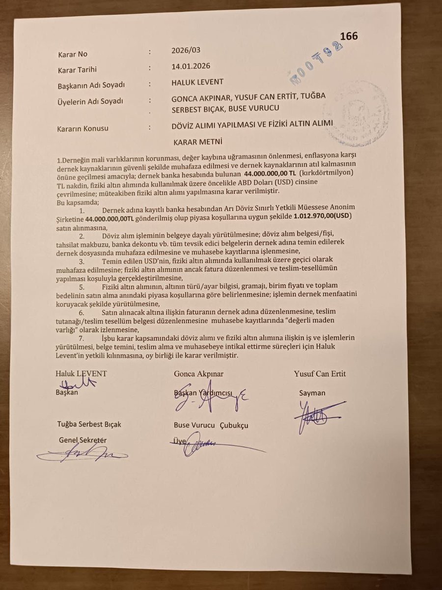 ismailsaymaz's tweet photo. Çok büyük bir rezalet!
AHBAP Derneği’nin kasasında bu yıl başı itibariyle 44 milyon lira vardı.
Bu para 14 Ocak’ta ‘Gazze için’ açıklamasıyla döviz bürosuna havale edilerek, 1.012.970 dolara çevrildi.
Doları elden teslim alan Haluk Levent, iki gün sonra aynı parayla altın aldı.
Altının bankada kasada saklanması gerekiyordu.
Polis 6 Ağustos’ta kasayı açtı.
İçinden altın değil, bir kutu Tylolhot, vitamin, iki kutu ilaç ve bir kitap çıktı.