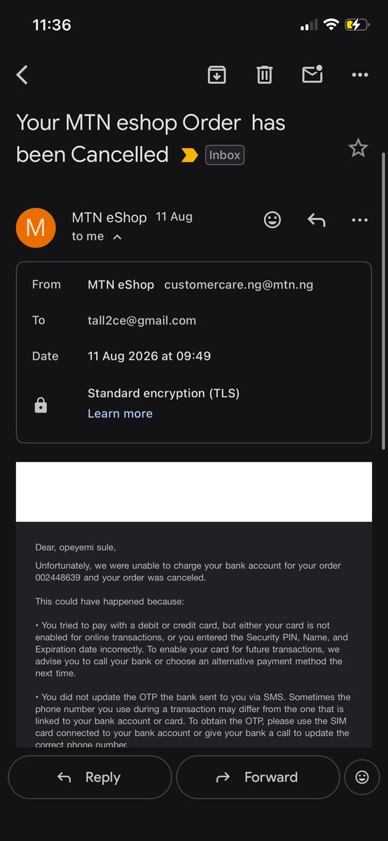 Agboyi_boy's tweet photo. @MTNNG @MTN180 @NgComCommission @MTN180 @MTNNG the order that was cancelled yesterday by mtn eshop was activated this morning. I did another subscription yesterday using USSD. So I have two active subscriptions. So refund my N30,000 to my fibre wallet. 
Cc: @NgComCommission 

See all the attached screenshot. https://t.co/ypnSVM31Wh