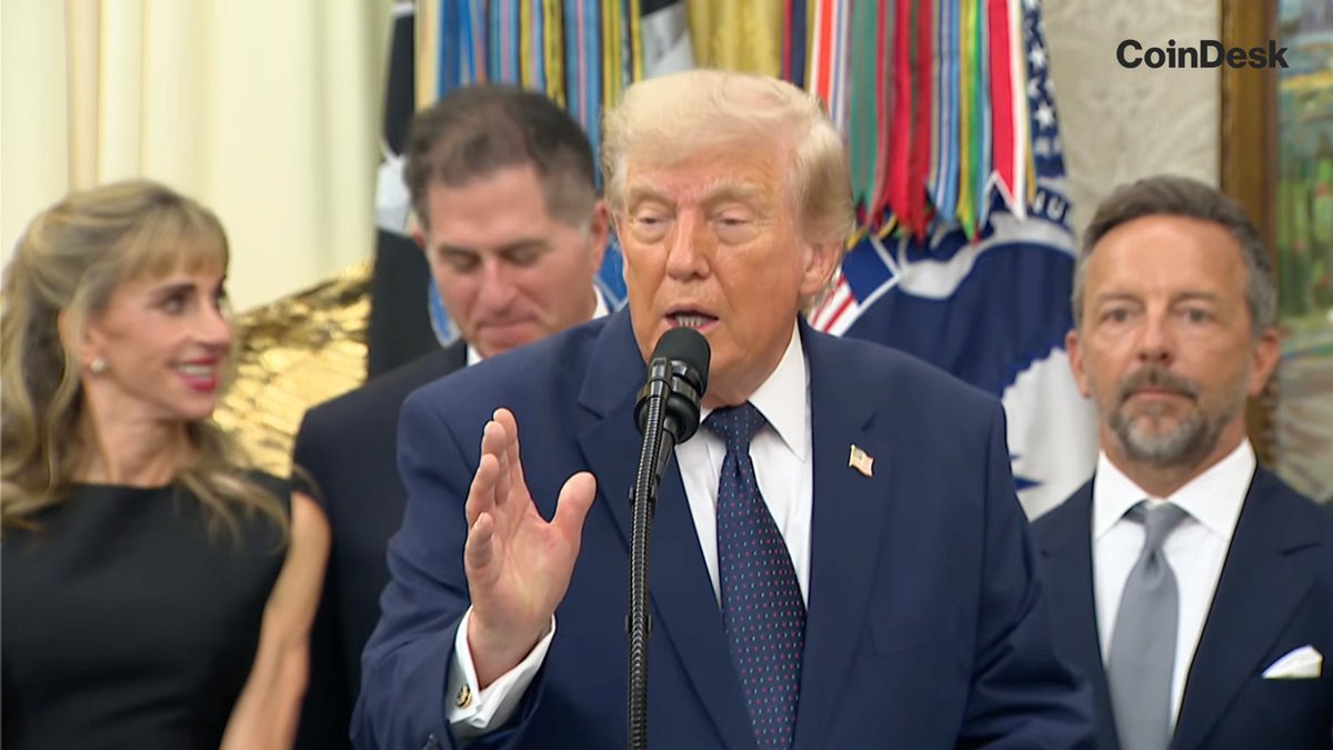CoinDesk's tweet photo. INSIGHT: President Trump considers a proposal to index capital gains to inflation, which would automatically reduce taxable crypto gains for long-term $BTC and $ETH holders since the IRS treats digital assets as property. https://t.co/ApGP1NSZzD