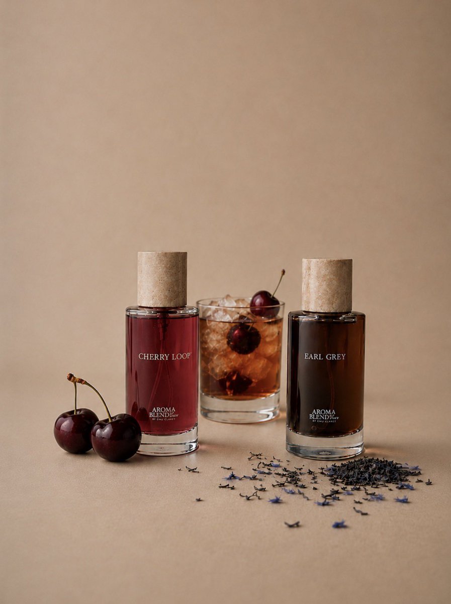 aromablendbar's tweet photo. ダークチェリーチェリーを、アールグレイに浮かべる。🍒

CHERRY LOOP × EARL GREY

熟したダークチェリー、フランボワーズ、アマレット、バニラ。
ベルガモット、レモン、ブラックティー。

芳醇なチェリーの甘酸っぱさに、
ベルガモットが香るブラックティーを重ねます。

肌の上で広がる、
少し大人な「チェリーアールグレイティー」。

果実の甘さと紅茶の渋みが溶け合う、
香りで味わうティーフレグランス。