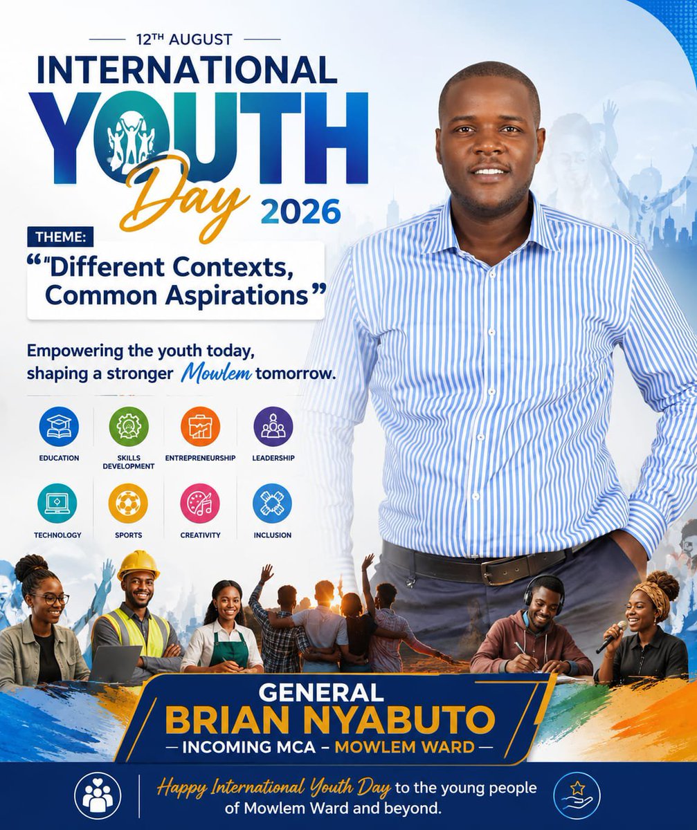 HonBrianNyabuto's tweet photo. It is an international youths day...

🥂to the contributions made by the youths in a our society.. https://t.co/tGhFCAIGZp