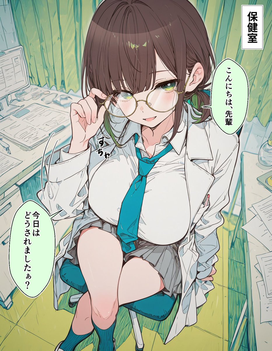trmcroom's tweet photo. 眼鏡なあおいちゃん
#女子高生図鑑 #AIイラスト https://t.co/TSH3NzKGv9