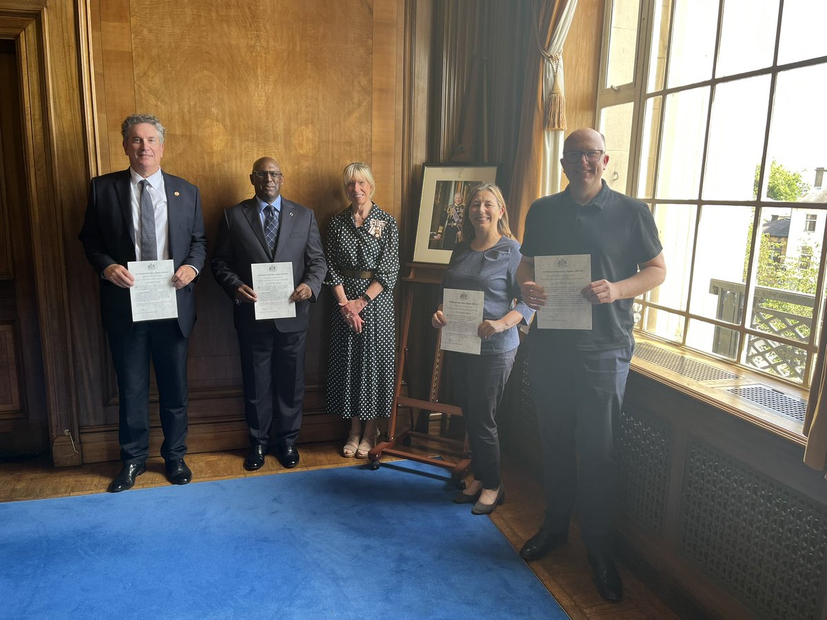 LieutenancySY's tweet photo. Delighted to appoint Roz Davies, Jason Heath, Phil Rodrigo and Martin Singer as Deputy Lieutenant’s for South #Yorkshire
Best wishes and good luck in your new role in the county.
Pictured at the Induction Meeting at #Barnsley Town Hall @BarnsleyCouncil with myself and lead DL’s https://t.co/m6B1i38X9Y