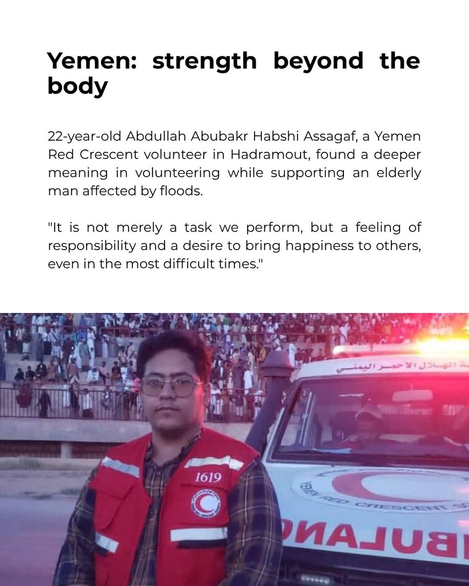 IFRC_MENA's tweet photo. Across deserts, mountains and cities, young Red Cross and Red Crescent volunteers are showing what it means to serve humanity, from responding to emergencies to supporting their communities.

This International Youth Day, hear from young volunteers across the Movement and discover what volunteering has taught them.

Read the full article on:
https://t.co/Mam1agYpPZ