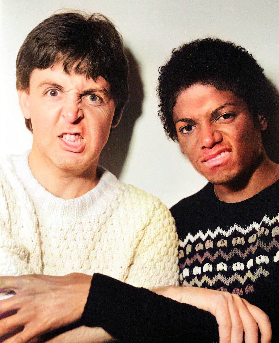 BeatlesEarth's tweet photo. Paul McCartney and Michael Jackson, 1982 https://t.co/NTmAAigJ7y