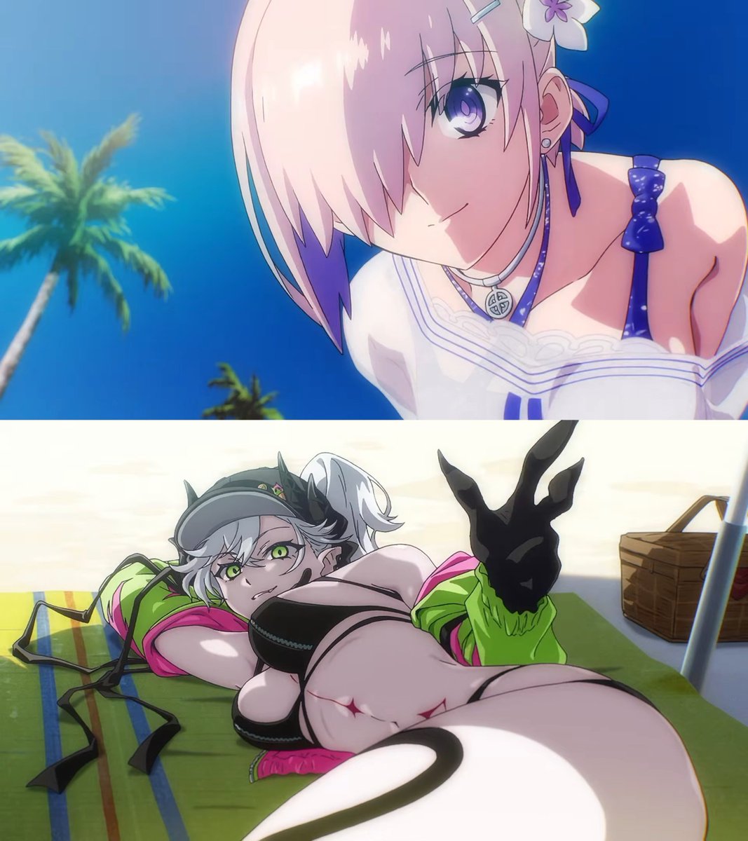 fate_prototypeB's tweet photo. 新水着マシュVS水着リリスVSダークライ ＃FGO https://t.co/ROeH1dpujX