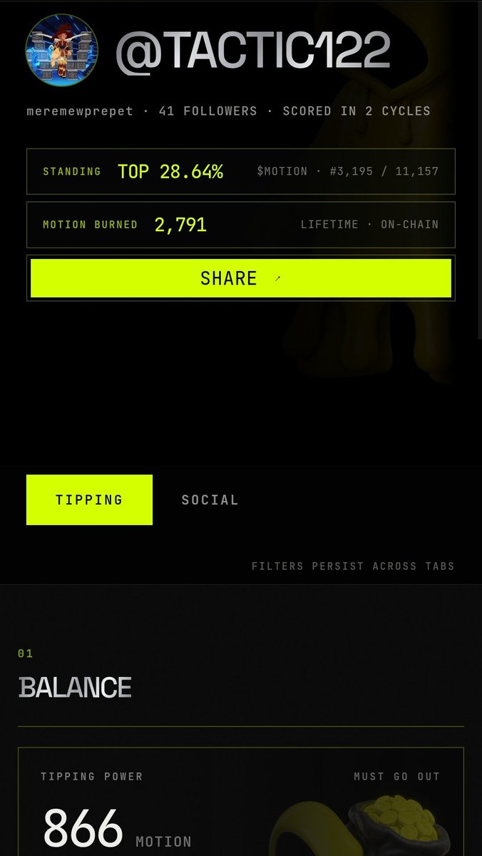 tactic122's tweet photo. Jeda 6 jam baru masuk balance. Nice $MOTION  @motiontip 

drop reply and i will send you back ⬇️

#web3 #motiontip #airdrop https://t.co/UUD4XxkqpB