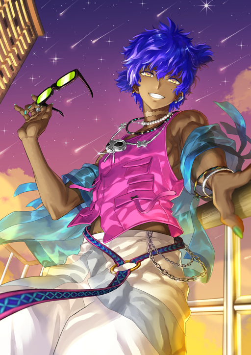 KaroshiMyriad's tweet photo. Summer spiritron dresses for Dante Alighieri, Hassan of the Shining Star, and Bedivere #FGO #fgospoilers https://t.co/1VnAnAkVXz