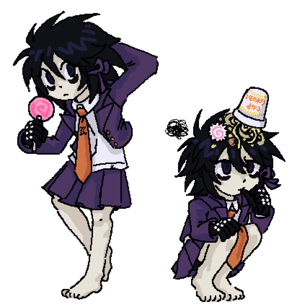 ctrlmoca's tweet photo. i would feel bad making him wear shoes. here's another addition to the series of cosplays ive been drawing in mspaint lol

L, the ultimate detective

#deathnote #デスノート #LLawliet https://t.co/PoB3yUmNEN