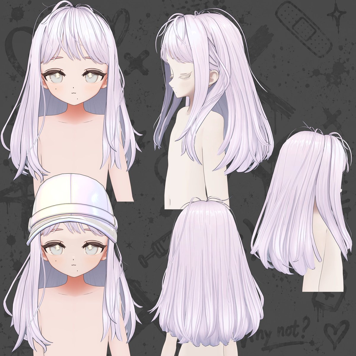 bigshinyQ's tweet photo. BROKEN BUNNY
Hair & Cap Hair
5 Hair Colors / Ribbon Ball Cap
Graffiti ON / OFF
Available tomorrow.
YOUR OBSESSION IS NORMAL.
#VRChat #VRChatOutfit #ShinyQ #フィユエ https://t.co/iPXjAhiCog