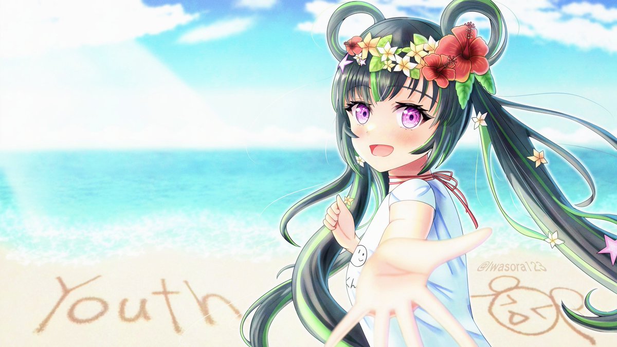 IwaSora123's tweet photo. 根間ういちゃんと海デート🏖️
#ういアート #vtuberart https://t.co/JGxsRRhkmI