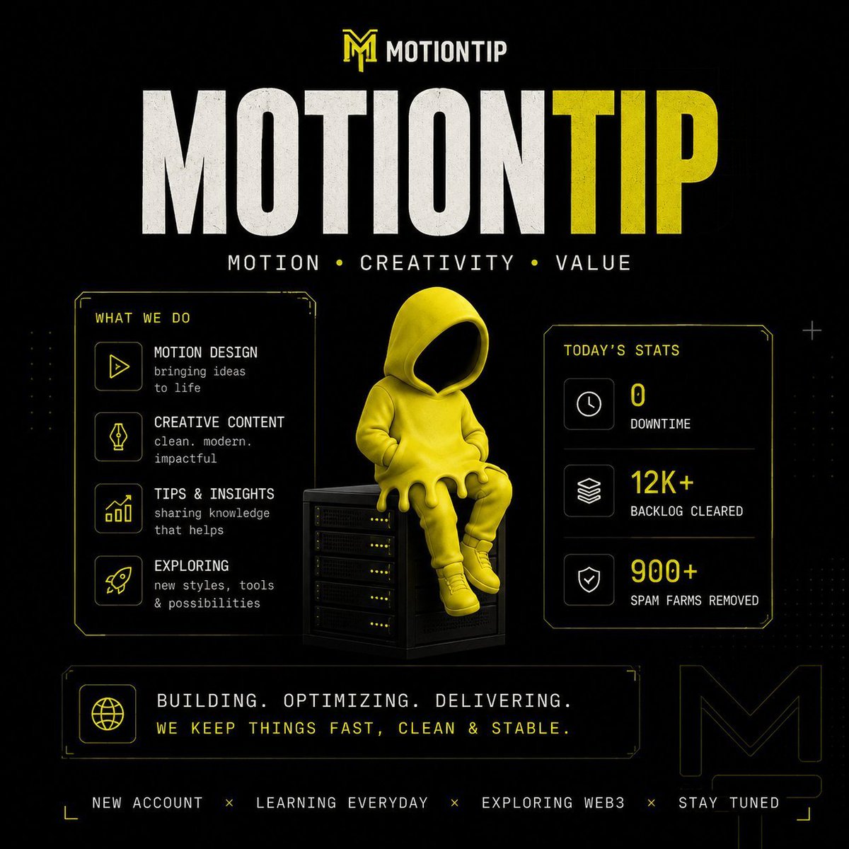 Alyaskhanp0's tweet photo. Just getting started here.
Exploring MotionTip creative styles motion design and the ideas behind the work
Also keeping an eye on crypto Web3 and new things worth discovering ₿

Let’s see where this journey goes. 🚀
@motiontip @tipmotion https://t.co/4hG6iAYbol