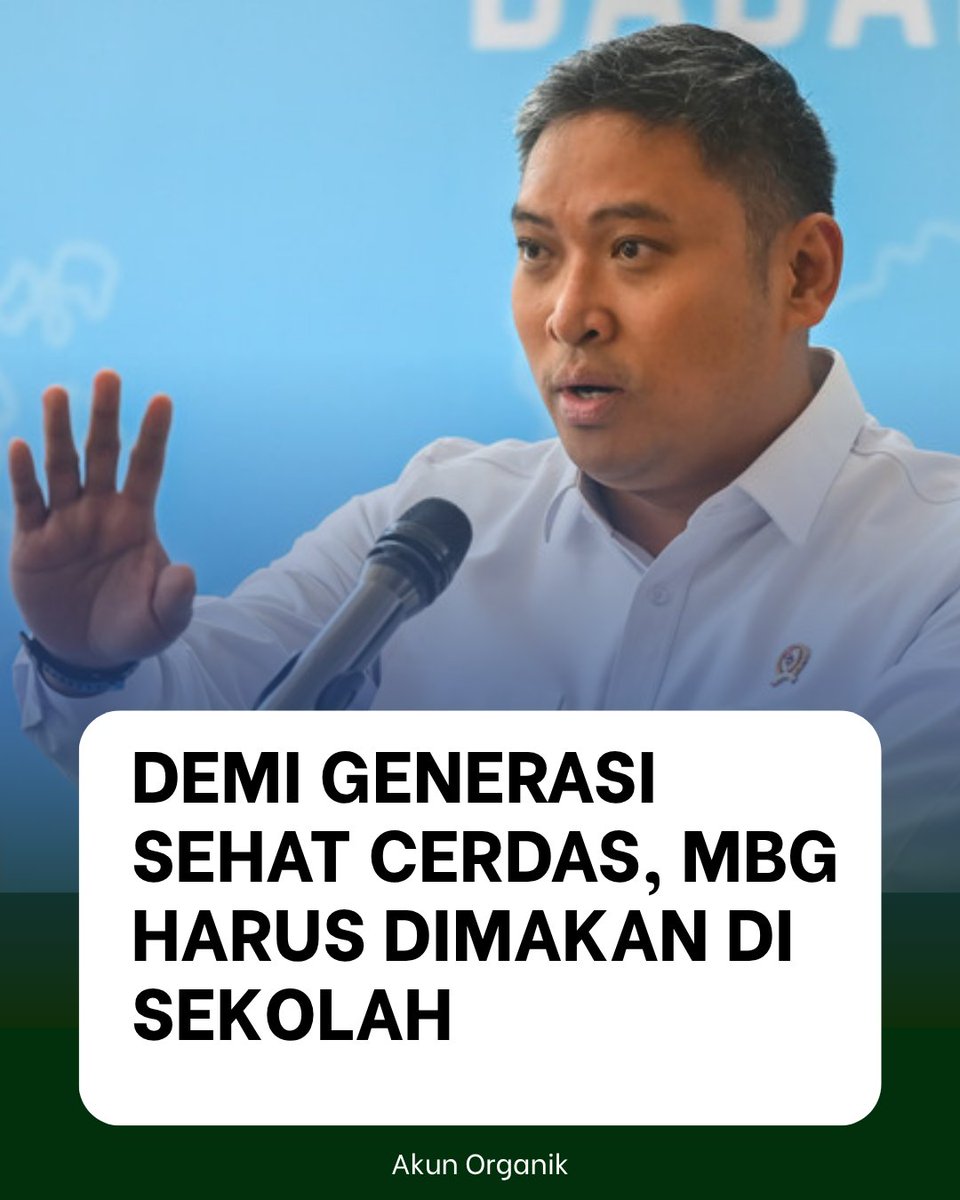 ter_sendat's tweet photo. BGN minta dukungan guru untuk edukasi siswa. Habiskan makanan bergizi di kelas agar manfaatnya maksimal dan aman. Jaga kesehatan anak bangsa bersama.

#jagaindonesia #kamibersamapresiden #GiziAnakTerjaga #MenjagaPersatuan #GenerasiSehatCerdas https://t.co/TAY7BWr1vR