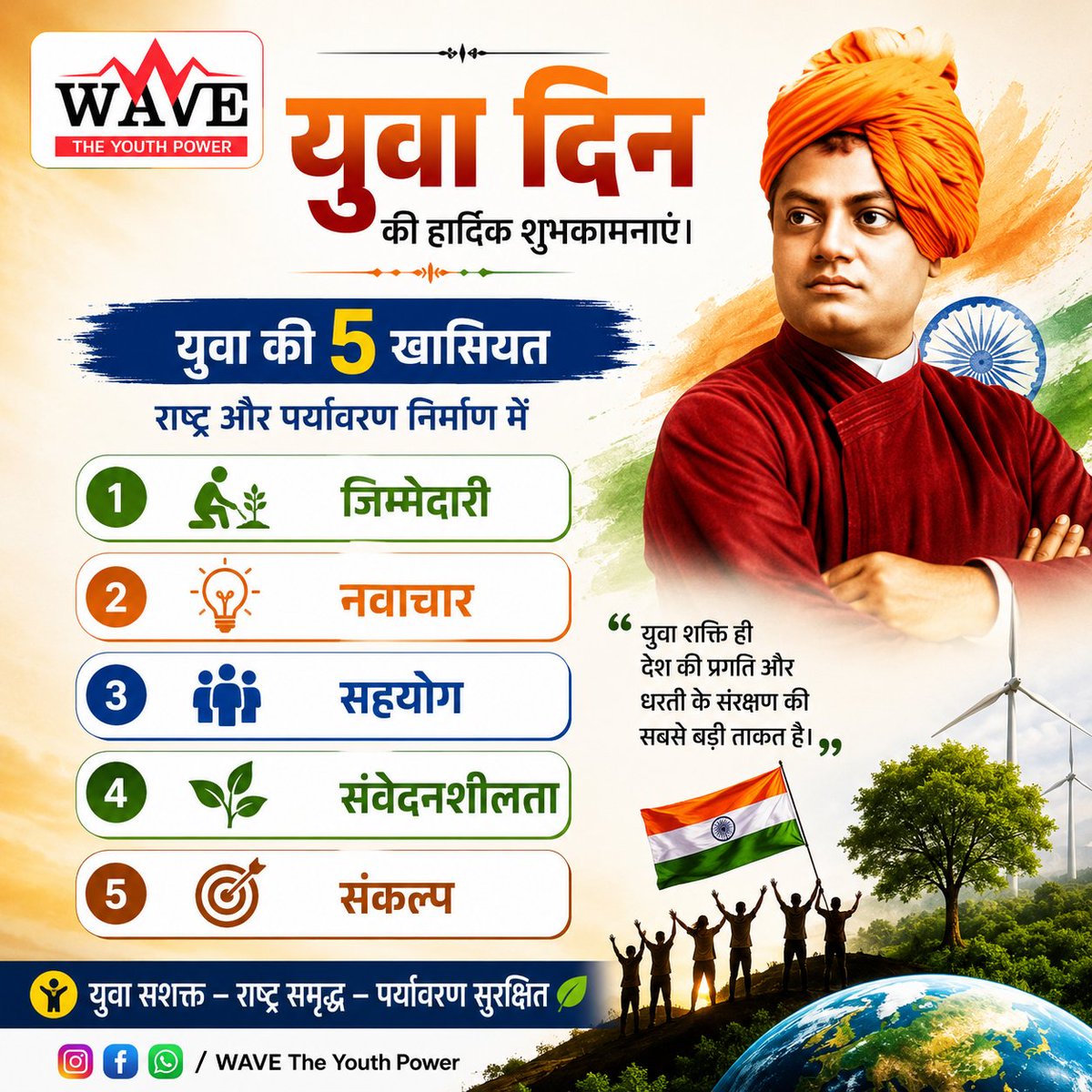 pmdhakecha26's tweet photo. International youth day
अंतर राष्ट्रीय युवा दिन की हार्दिक शुभकामनाएं।
#youth #wave #india #envirnoment #surat https://t.co/rSYjAFsUyp