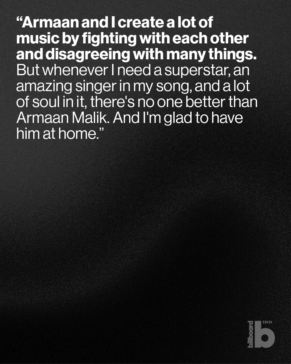 billboardindia's tweet photo. "Armaan is super talented. He’s the youngest, most talented singer. He’s delivered back-to-back stupendous hits with me, and with other composers also. Mainly with me. I think somewhere we both understand each other’s soul. And he understands my music on a deeper level. It’s almost like I’m singing for myself," Mallik says about his brother 

Read the full story at - https://t.co/yB2OMtuEBK