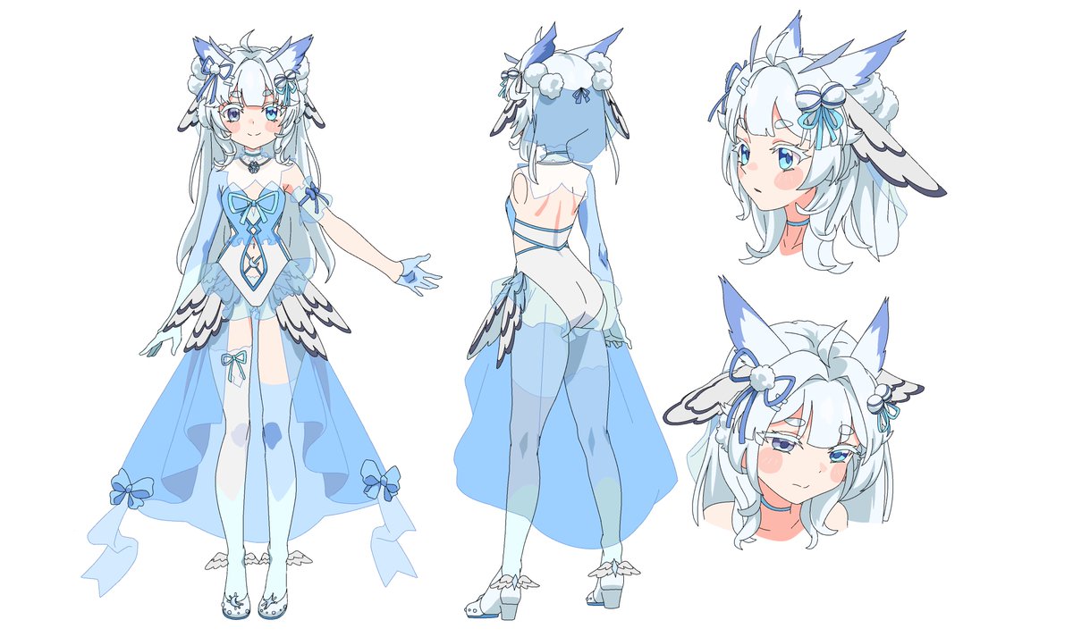 SilviVtuber's tweet photo. ˚₊‧꒰ა  Silvi Reference Sheets ໒꒱ ‧₊˚

📯🪽┊❣️🌙┊❄️✨┊🦉✨

✦ 154cm (5' 1/2 ")
✦ Flat chested
✦ My owl antennae are attached to my forehead, on the front of my bangs
✦ Big owl ears are angled more upwards than sideways, and are attached to my head directly behind my bangs!

tags . ݁₊ ⊹ . ݁˖ . ݁˖➴
🎨art #silvillust
🪽general┊memes #silvium
▶️live #silvilive
✂️clips #silvistories
🩵 oshikatsu #silvikatsu