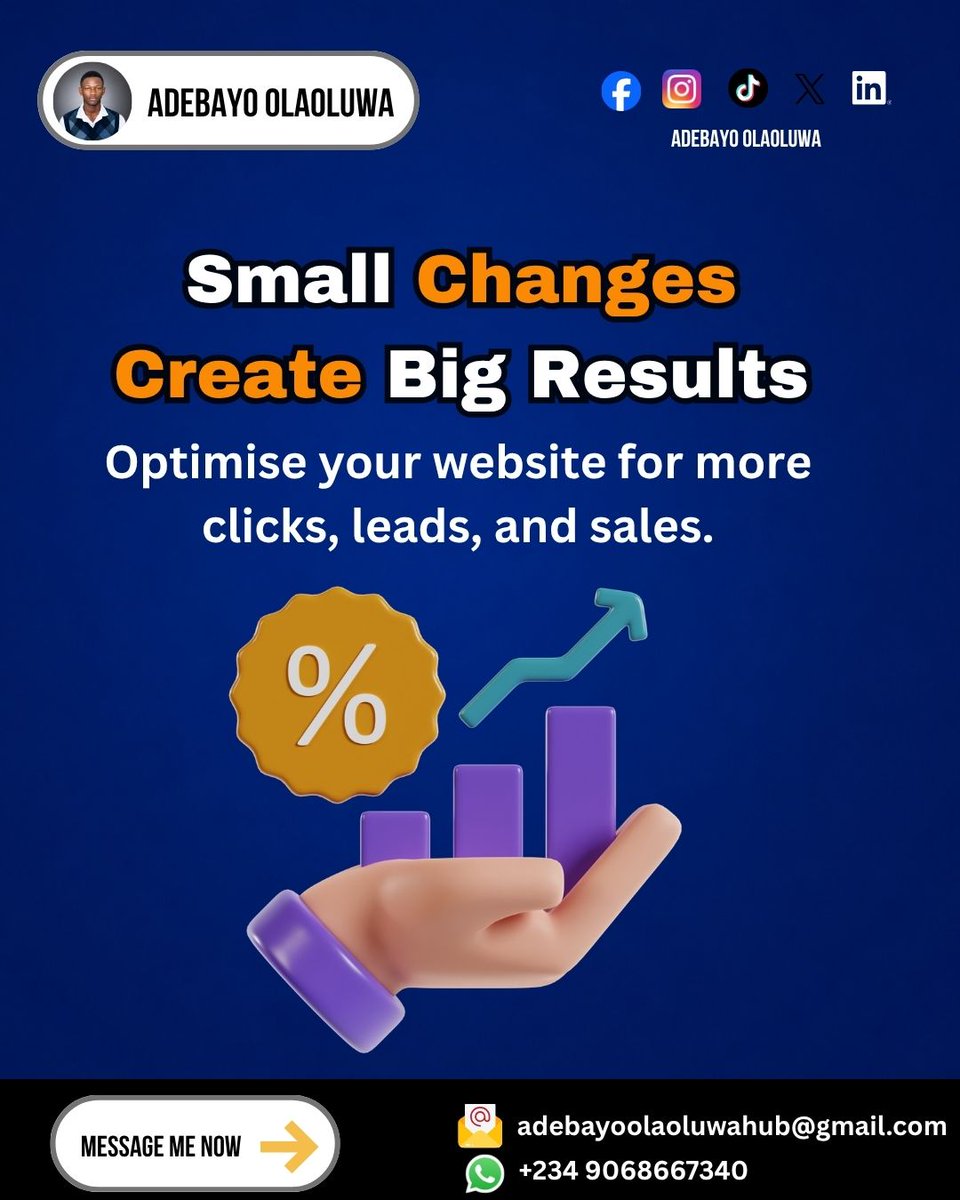 bayodigitals's tweet photo. Sometimes a website doesn’t need a complete redesign.

A few well-planned improvements can make it easier, faster, and more comfortable for visitors to use.

#WebsiteOptimization #WebDesign #Shopify #BayoDigital #AdebayoOlaoluwa https://t.co/2EcZyxt64p