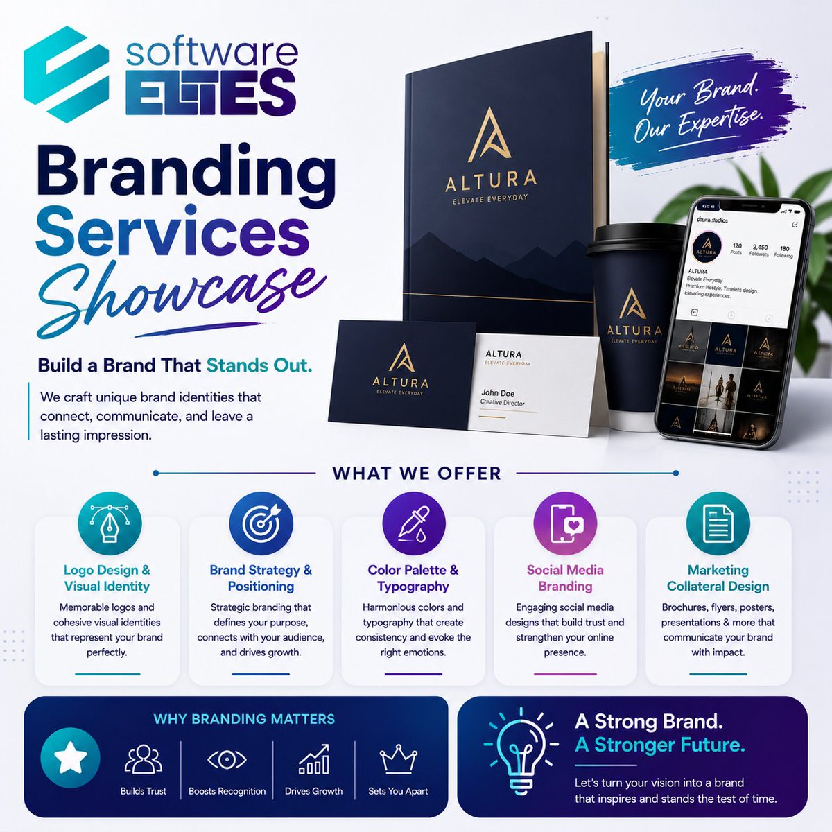 softwareelites's tweet photo. #BrandingServices #BrandIdentity #LogoDesign #CreativeBranding #VisualIdentity #GraphicDesign #BrandStrategy #BusinessBranding #ProfessionalBranding #DesignStudio #CreativeDesign #DigitalBranding #SoftwareElites #BusinessGrowth #StandOutBrand https://t.co/cItamXyGRP