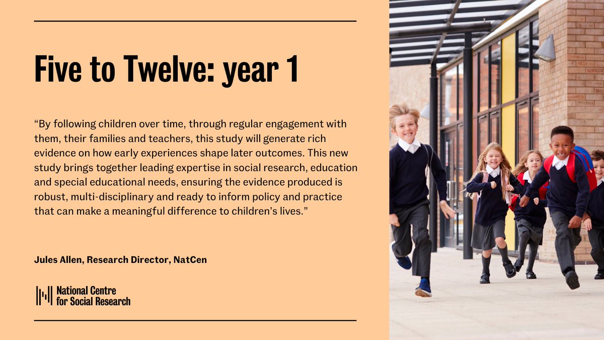 NatCen's tweet photo. NatCen is proud that our Five to Twelve longitudinal study is already informing government policy on educational inequality.

Education Secretary Lucy Powell this week said: "Our landmark study lays bare a stark truth. As early as age five or six, poorer children are already more than twice as likely to be in the bottom set for Maths and English compared to their better-off classmates," adding that "this study will continue to hold me, and this government, to our word."

By following thousands of children through their primary school years and engaging regularly with them, their families and teachers, Five to Twelve generates the robust, long-term evidence needed to meaningfully inform policy and practice. We look forward to continuing this important work for @educationgovuk alongside our partners at @TheNFER and 
@ncbtweets.

Read more: https://t.co/U4SIq0ZxHr

#Education #SocialResearch #EarlyYears