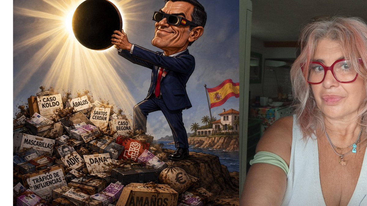 LaEtxebarria's tweet photo. Venga, os cuento por qué finalmente Pedro Sánchez no va a Yebes, con ocasión del eclipse,  tal y como estaba planeado. 
Se cerró el observatorio y se cerró el casco urbano de Yebes 
Rápidamente se empezaron a abrir grupos de WhatsApp y de Telegram de vecinos de Yebes diciendo algo así como " si tienes un familiar en el casco urbano la noche anterior vete a su casa".

Lo que se estaba preparando es que, cuando entrara Pedro Sánchez en coche oficial, desde todos los balcones del casco urbano se entonara la famosa tonadilla "Pedro Sánchez hijo de fruta".

Los periodistas estaban enterados, y se habían ya preparado para cubrir el glorioso evento ..
Pero, claro, los asesores de PS se enteraron también y le desaconsejaron acudir.

Una hipótesis que corre (que es mucho más rocambolesca, pero mucho más interesante para una novelista) es que entre los asesores de Pedro Sánchez hay babalawos que  le desaconsejaron acudir, porque según la santería Ifáno puedes ir al eclipse si no vas protegidisimo. Le desaconsejaron ir al eclipse en un territorio que ellos no pudieran controlar. 

No sé si Sanchez utiliza babalawos pero Delcy,  Maduro y Chávez si los utilizaban, y me dicen fuentes muy informadas que Zapatero también