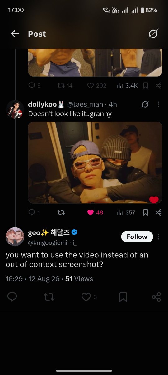 taes_man's tweet photo. Look at screenshot nation president geo granma asking for full video.. https://t.co/mo20S1Au5E
