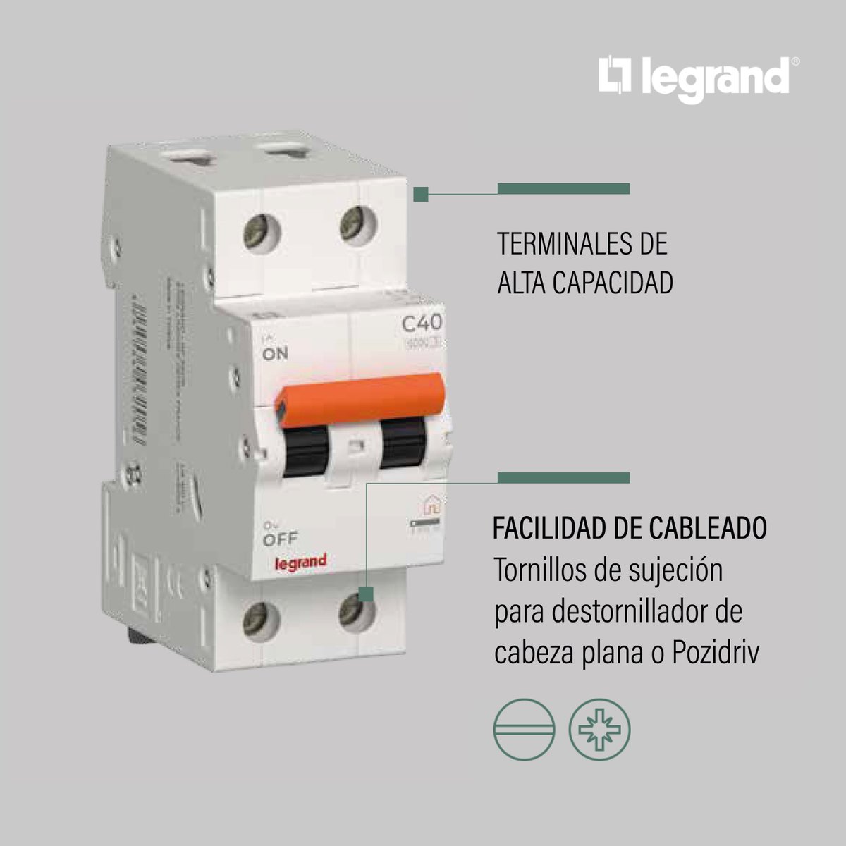 LegrandGroupES's tweet photo. La gama modular RX está diseñada para facilitarte el trabajo: bornes de gran capacidad (hasta 25 mm² de cable flexible y 35 mm² de cable rígido), cableado cómodo con tornillos de sujeción para destornilladores cabeza plana o Pozidriv. https://t.co/ZCz5rlCudG