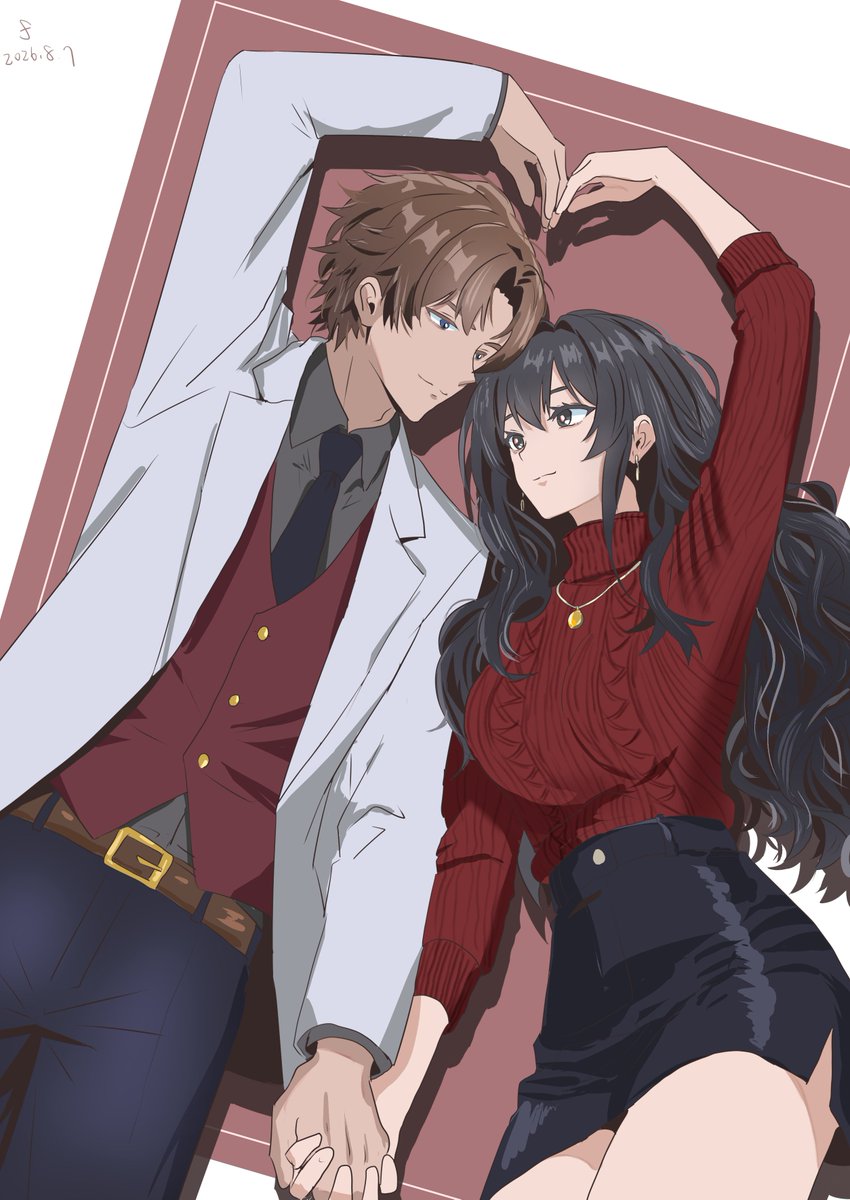 FantungQueen's tweet photo. A self-ship piece I drew for my friend! ❤️
I really enjoyed drawing this sweet moment between the two of them, especially the heart pose. 🫶✨
#SelfShip #Yume #OCxCanon #Fanart #AnimeArt #DigitalArt https://t.co/lfk83JGRmJ