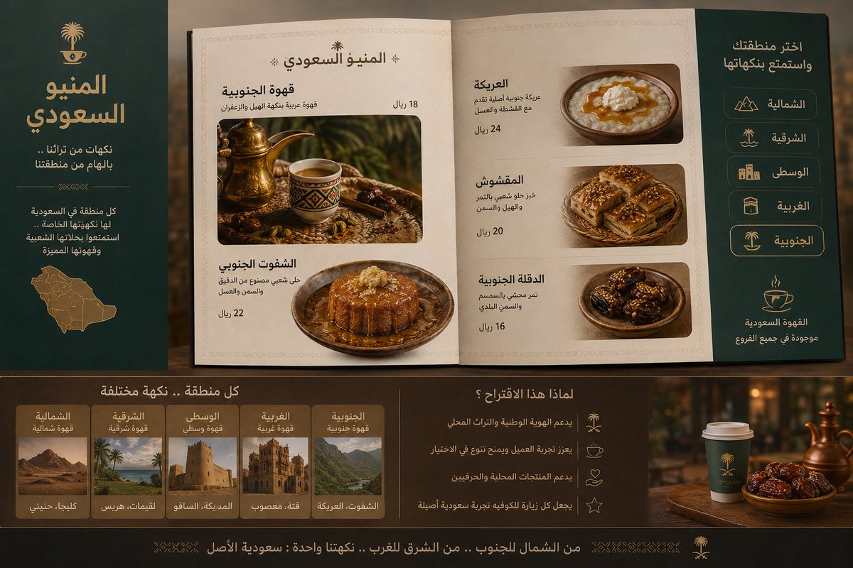 i_76b's tweet photo. عندي اقتراح لجميع الكوفيهات الي في السعوديه اذا يمديكم 
تضيفون منيو سموه المنيو السعودي او على اسم المنطقة الي انت فيها 
يكون فيها اصناف حلا شعبي مشهور ومعروف لأهل المنطقة و يتم إضافة القهوة السعودية
مثال كوفي في المنطقة الجنوبية تكون قهوة جنوبية 
و اهل الشمال قهوة شمالية إلخ.. https://t.co/ZY6e26IBeB