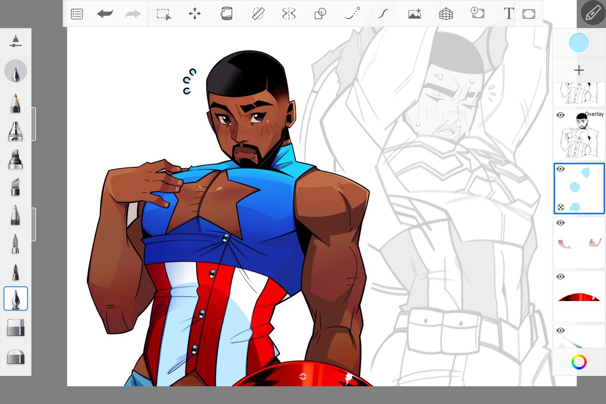 RobinSyndrome's tweet photo. Finishing my Sam Wilson art. He's so cute UGH. https://t.co/3r1Zqc2sdb