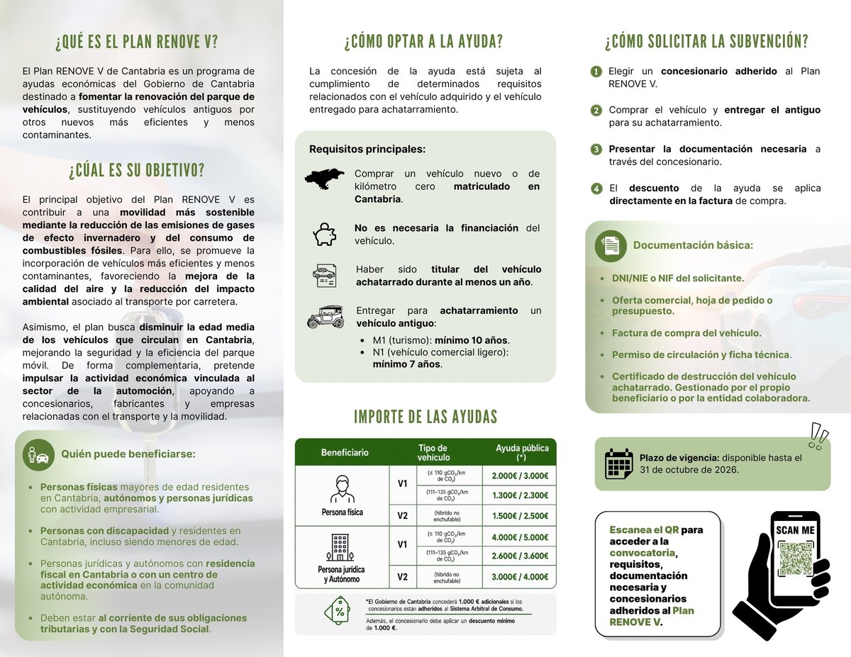 cyccantabria's tweet photo. ⏳ Plazo disponible hasta el 31 de octubre de 2026.

📲 Infórmate y aprovecha esta oportunidad para estrenar vehículo ahorrando miles de euros: https://t.co/MOBe3IaKcL

#PlanRenoveV #Cantabria #AyudasVehículos #MovilidadSostenible #VehículosEficientes https://t.co/QdioVtvHPS