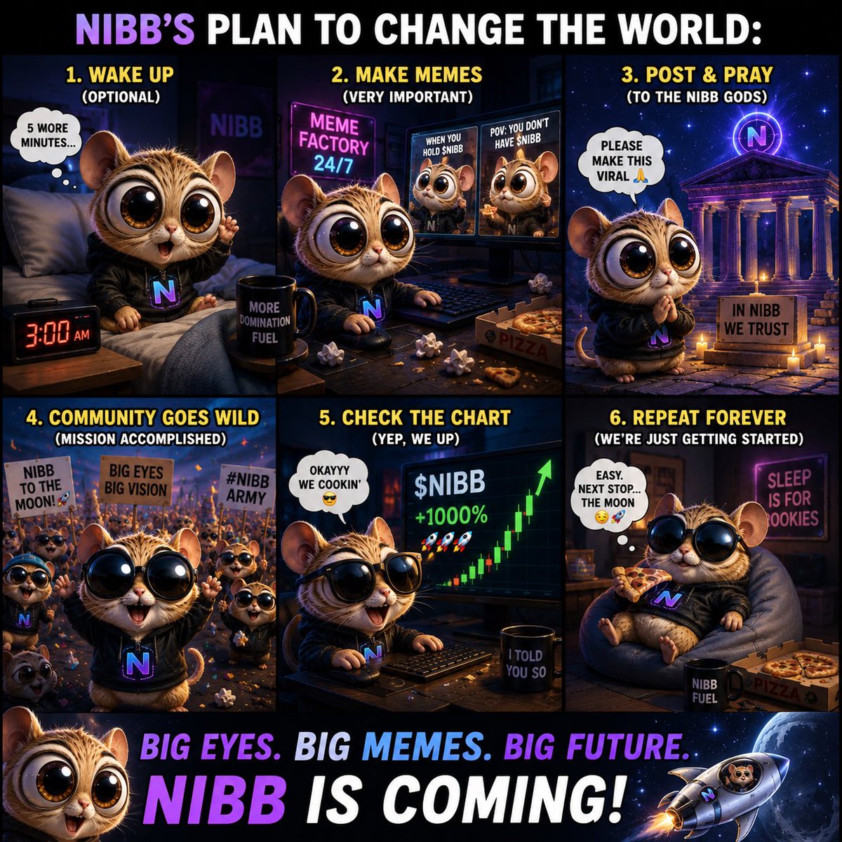 IsmaheelOnChain's tweet photo. 🐭NIBB THE BIG EYED VISION

Everyone sees a tiny mouse.

But Nibb sees a bright future

From one little meme to a growing community, the journey is just beginning

Big eyes. Big vision. Big dreams.
Join TG: https://t.co/f5C97imBjx

@NibbHQ &amp; @holy_crown1 
#Nibb
BECOME PART OF IT https://t.co/z3ghNMpArH