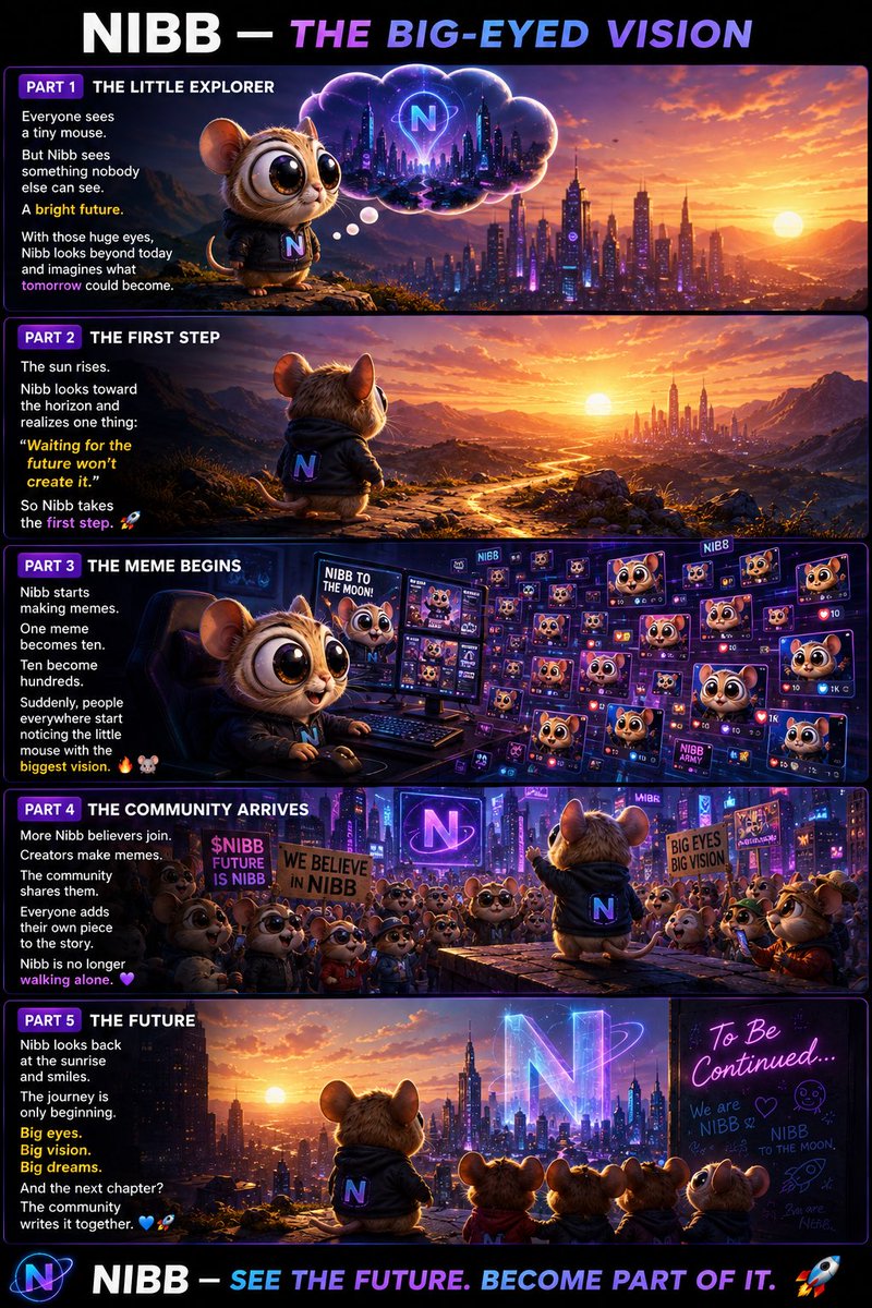 IsmaheelOnChain's tweet photo. 🐭NIBB THE BIG EYED VISION

Everyone sees a tiny mouse.

But Nibb sees a bright future

From one little meme to a growing community, the journey is just beginning

Big eyes. Big vision. Big dreams.
Join TG: https://t.co/f5C97imBjx

@NibbHQ &amp; @holy_crown1 
#Nibb
BECOME PART OF IT https://t.co/z3ghNMpArH