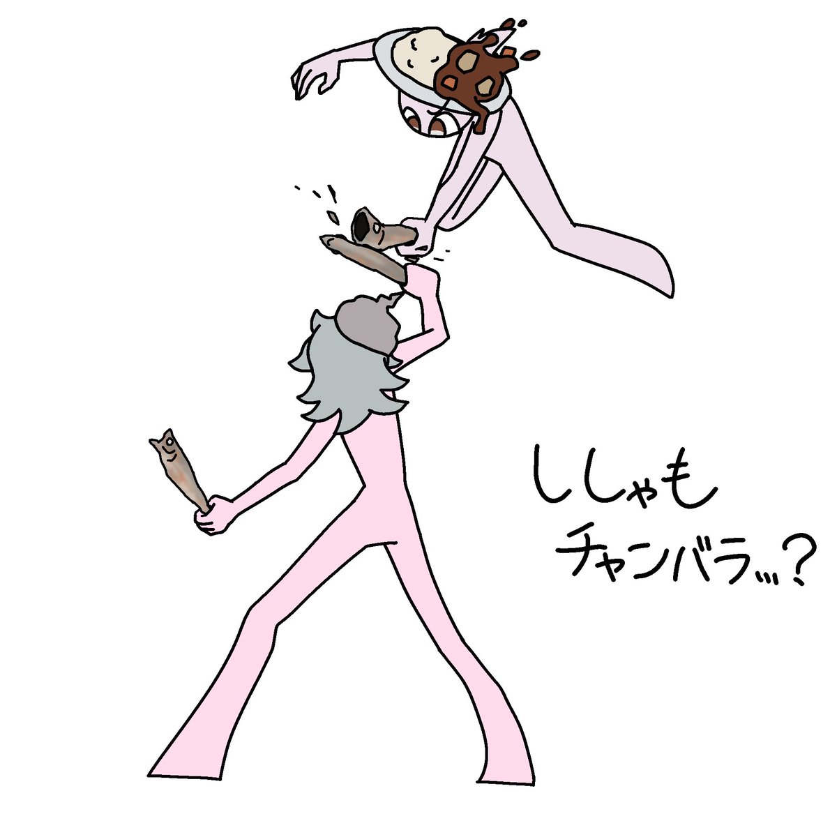 kznrvif2's tweet photo. ししゃもチャンバラがおもろかったので描いた😁
最初しゃもじと勘違いして描いちまったもんも一応置いとくわね😄 https://t.co/lwUW10NKe6