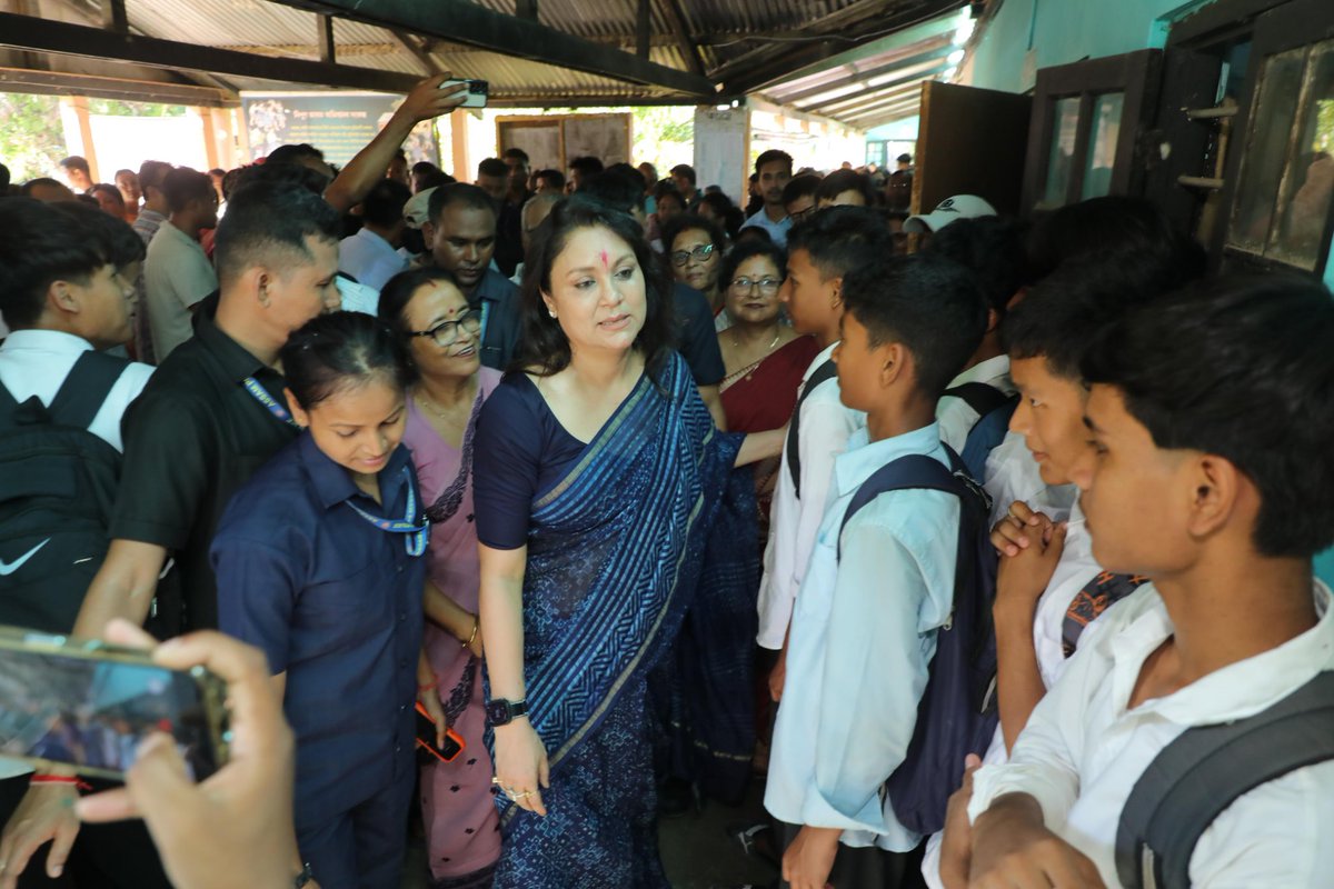rinikibsharma's tweet photo. Today, Pride East Entertainments Pvt. Ltd. extended financial assistance to 20 flood-affected schools across Nazira and Demow, helping them rebuild, restore and reopen stronger.

It was an emotional moment speaking with the students and teachers, hearing their experiences and seeing the hope in their eyes as they look forward to returning to their classrooms.