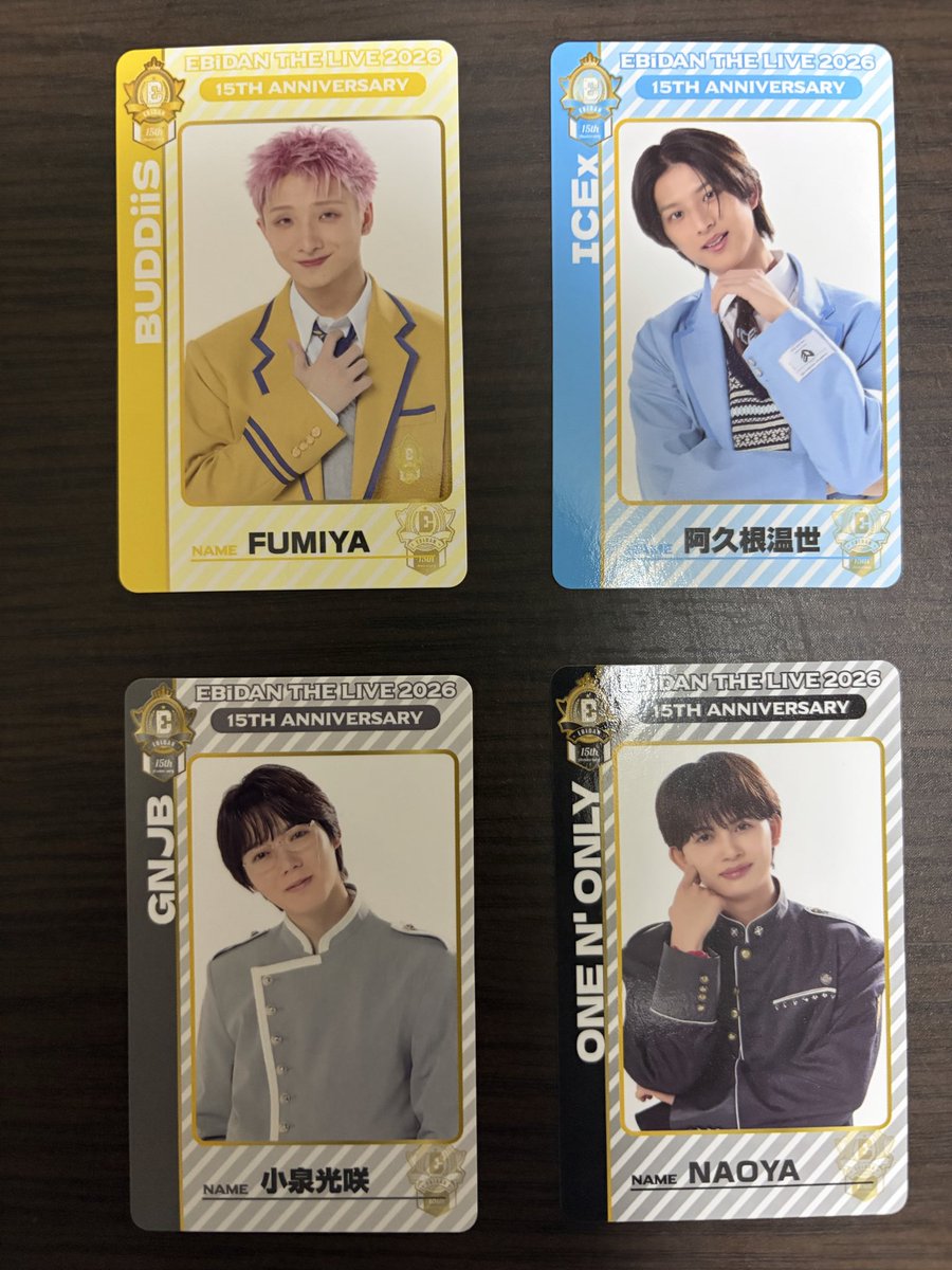 ysdm_92's tweet photo. EBiDAN THE LIVE 2026 15th Anniversary エビライ 交換 両面トレカ

【譲】
FUMIYA、温世、光咲、NAOYA

【求】
SHOOT、HAYATO

『BUDDiiS』
LiMiT 東京（1/16、17）

上記での手渡しまたは郵送での交換希望です！
お気軽にお声がけ下さい🙇🏻‍♀️ https://t.co/qlMxuFkz45