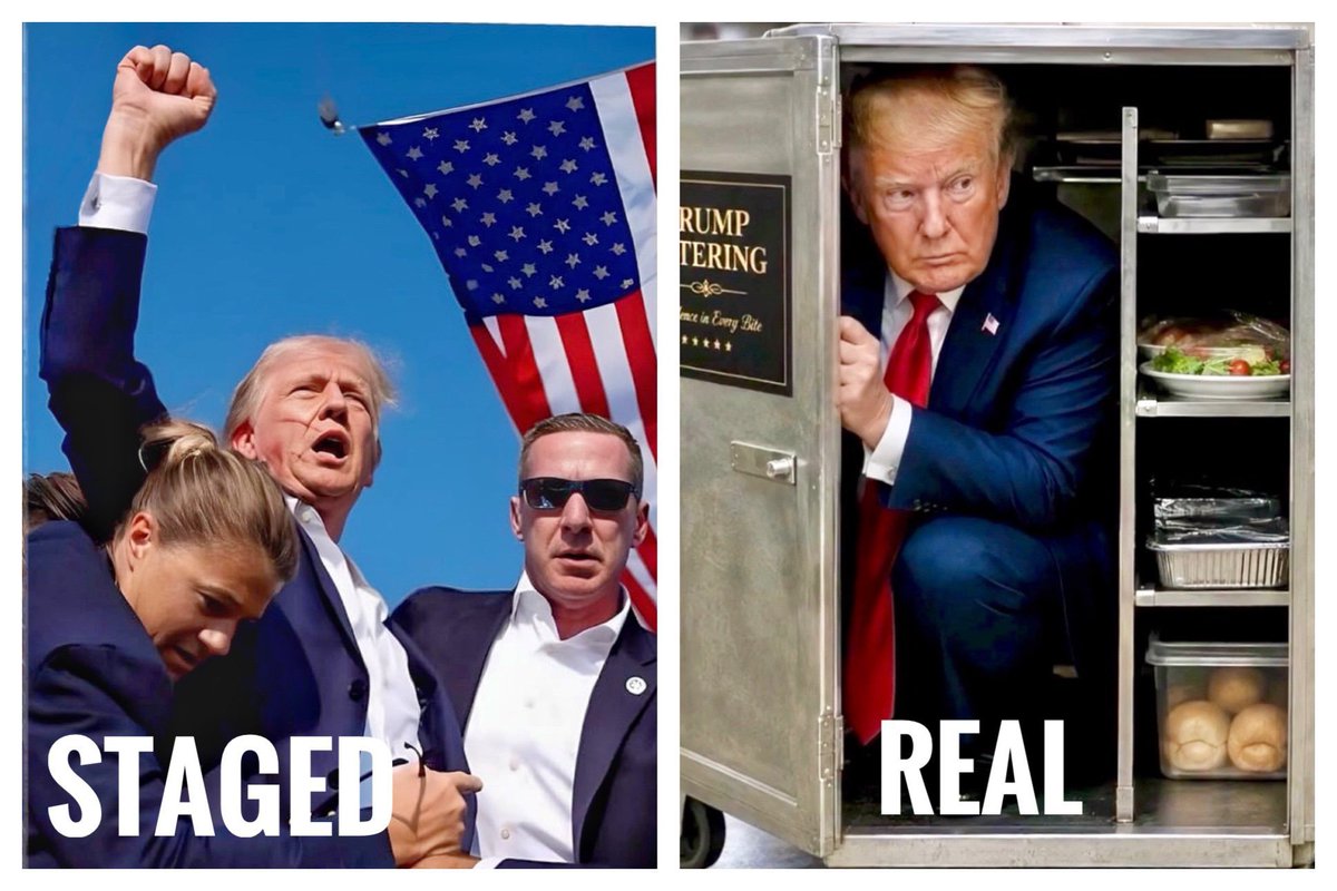 DougWahl1's tweet photo. The more I think of Donald Trump hiding away in a catering truck, the more I realize that the assassination in Butler- where he was so brave, yelling " fight, fight, fight," - WAS STAGED

Your Thoughts https://t.co/RJcAuZIGoP