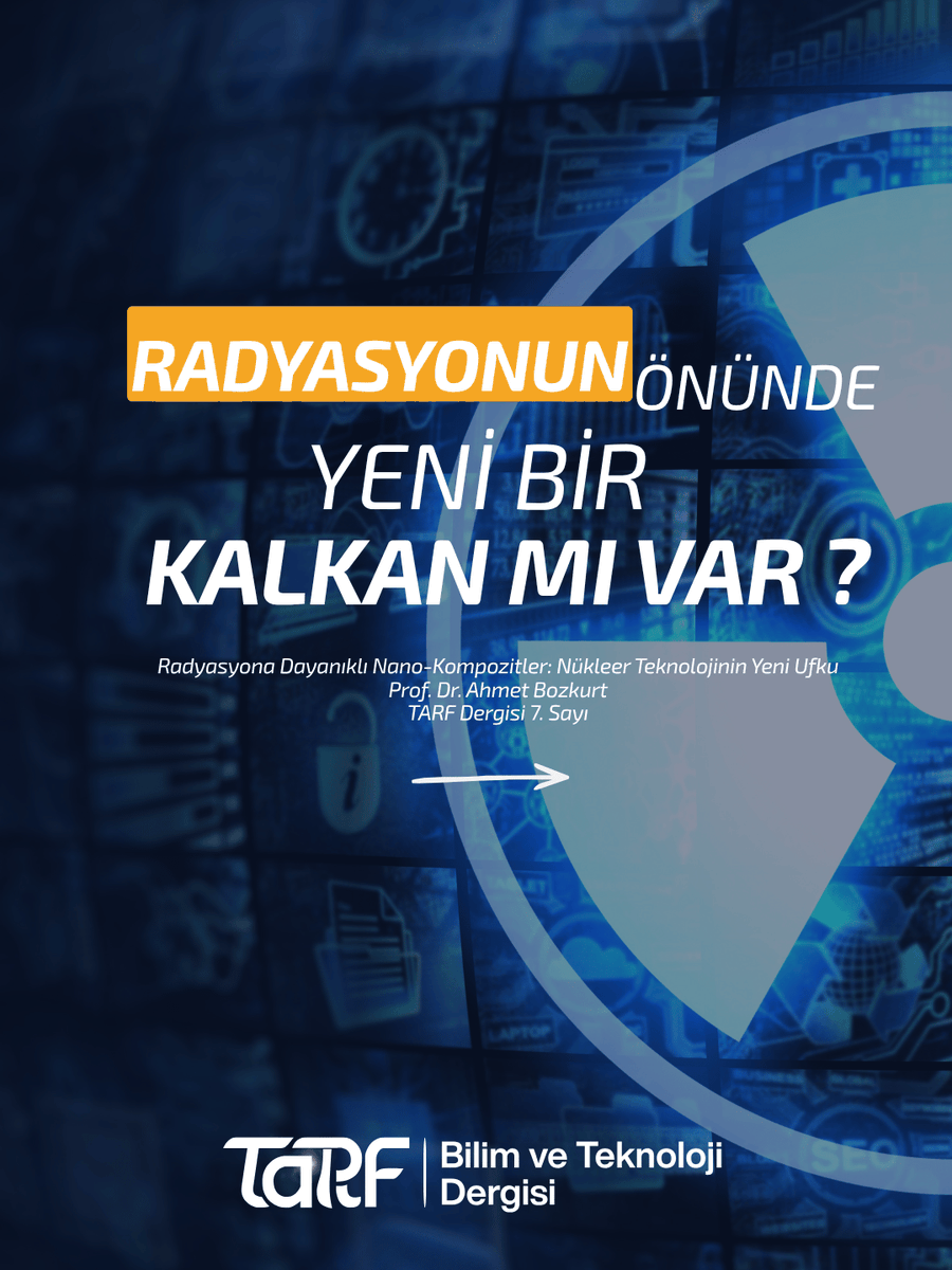 tarfdergisi's tweet photo. Radyasyona karşı daha güçlü bir kalkan geliştirilebilir mi?
Yüksek ısı, basınç ve radyasyona dayanıklı yeni nesil malzemelerde nano-kompozitler önemli bir rol üstleniyor.
Detaylar, TARF Bilim ve Teknoloji Dergisi’nin 7. sayısında.
#TARF #BilimVeTeknoloji #Radyasyon https://t.co/UfndQcz1wS