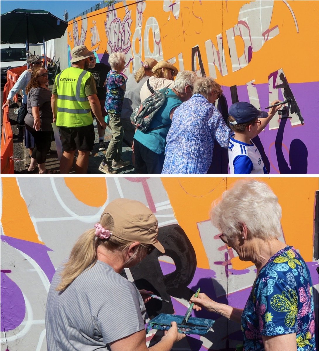 AusEmbIre's tweet photo. 🇦🇺🇮🇪 Art, sport, and friendship come together at the 12th Waterford Walls Festival. Created by Shane HA with members of the Herstory Society and players from the @GFHAAustralasia Men’s & Women’s @GAAworldgames teams, this community mural celebrates 80 years of Australia-Ireland diplomatic relations. While you're there, check out Australian artist Fintan Macgee’s work too! 🎨
 #AustraliaIreland80 #WaterfordWalls #GAAWorldGames