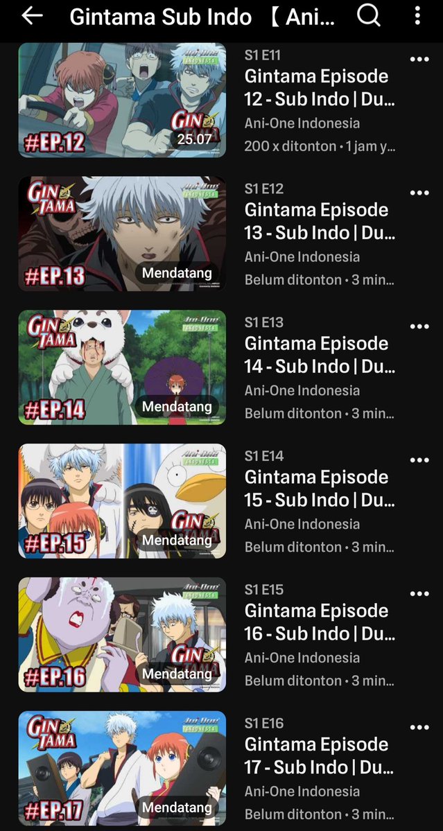 Gintamapess's tweet photo. Gak usah repot-repot lagi utk bisik-bisik situs anu buat nonton Gintama. Sekarang ch YT Ani-One Indonesia udah mulai upload Gintama secara berkala.

Hayo yang mau rewatch atau belum nonton sama sekali atau mau ngeracunin temen kalian, langsung saja sebarkan ke persekutuan kalian https://t.co/AUOFdjkYVp