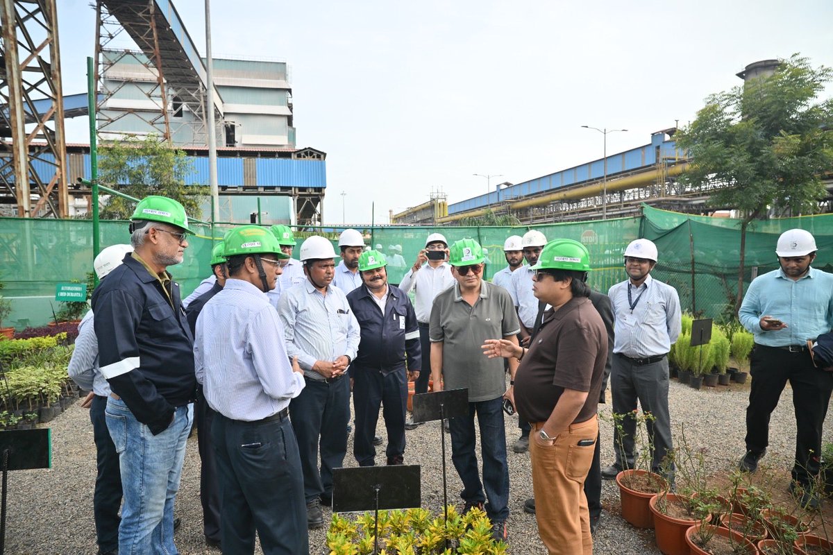 NMDCSteelLtd's tweet photo. Shri Amitava Mukherjee, CMD, along with the Functional Directors, inaugurated the NSL In-House Nursery, which now houses 7,000 plants across more than 70 varieties, including 1,200 indoor and 5,800 outdoor plants.
#NSL #Sustainability #Horticulture #GreenInitiative https://t.co/ghq8Q4U1fo