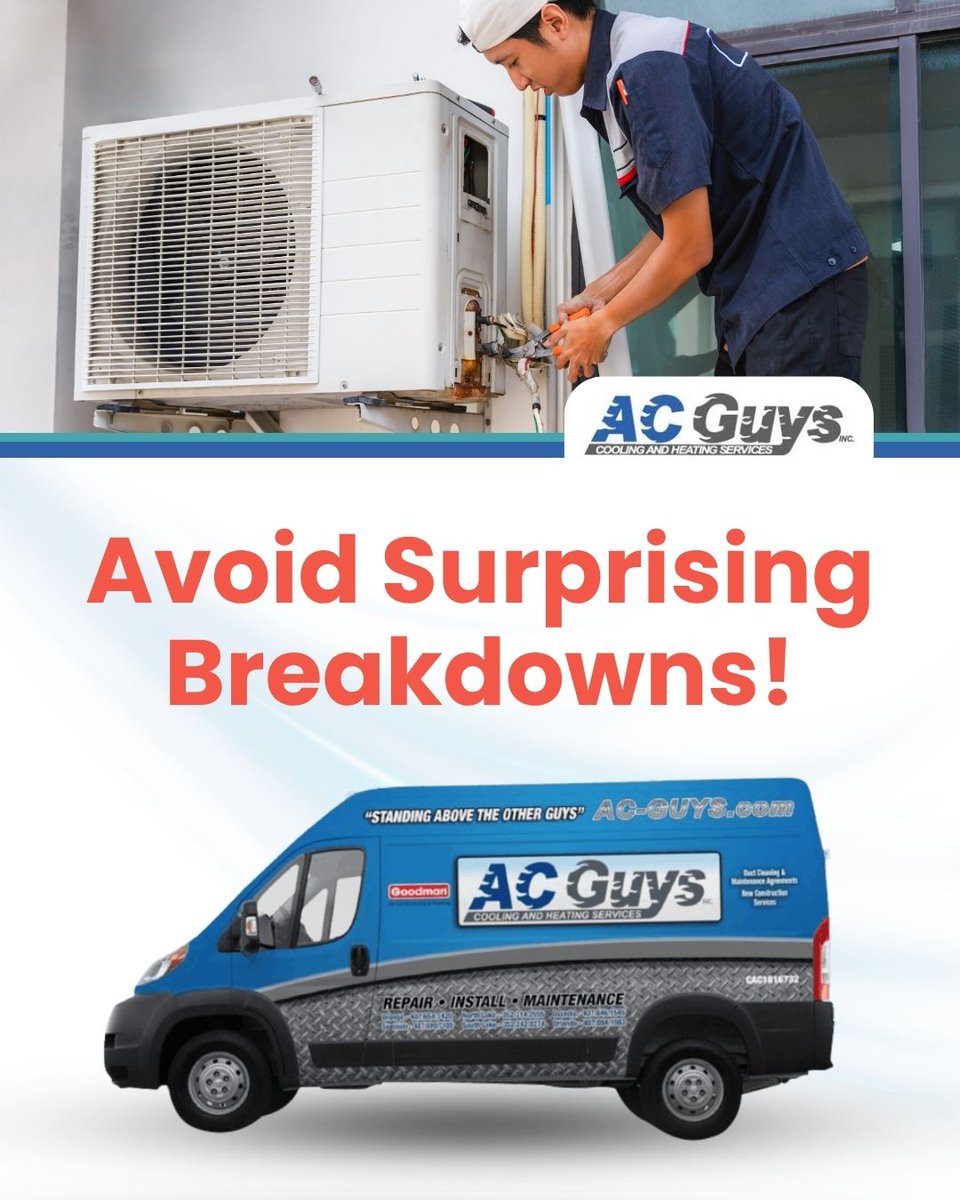 ACGuysFL's tweet photo. Routine AC maintenance ensures a long, efficient life for your system and avoids costly, inconvenient repairs down the road. Protect your investment. 🛠️ Schedule your precision tune-up! https://t.co/yFh8VxDWhk #ACMaintenance #FloridaHeat https://t.co/6uUAd7PXs2