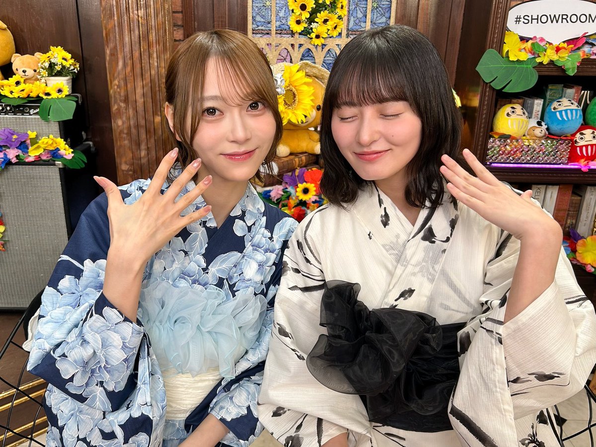 SHOWROOM_jp's tweet photo. 本日の一枚📸✨
#猫舌SHOWROOM
「#乃木坂46にゃんば〜1」 
~真夏の浴衣スペシャル👘~  

出演：#遠藤さくら #弓木奈於   

次回配信もお楽しみに😉🍧
https://t.co/c2xJ76KiC2
※次回配信は決まり次第お知らせ致します
#乃木坂46 https://t.co/Zn7h8i2pX9