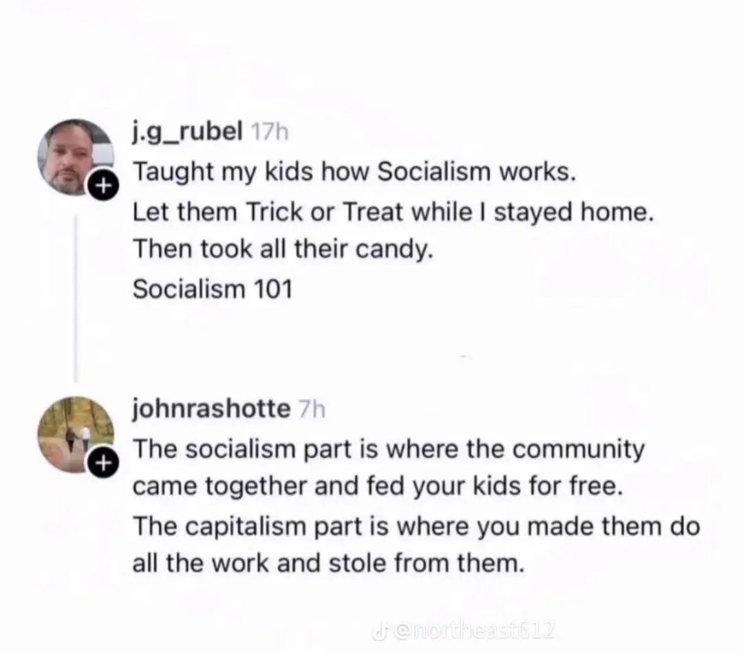YourAnonNews's tweet photo. Lessons in socialism &amp; capitalism were learned. https://t.co/jlL8B1PdDI