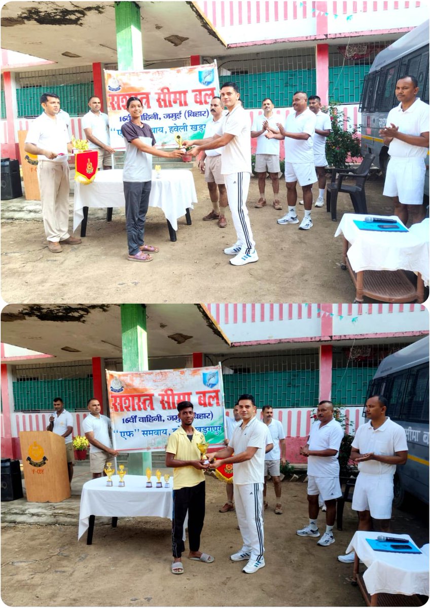 16BNSSB's tweet photo. दिनांक 12.08.2026 को 16वीं वाहिनी SSB, जमुई एवं सभी समवायों में कमांडेंट श्री अनिल कुमार पठानिया के दिशा-निर्देशन में देशभक्ति रन का आयोजन किया गया। अधिकारियों, जवानों, स्कूली बच्चों एवं स्थानीय ग्रामीणों ने तिरंगा लेकर उत्साहपूर्वक भाग लिया। https://t.co/0tlm15VeMg