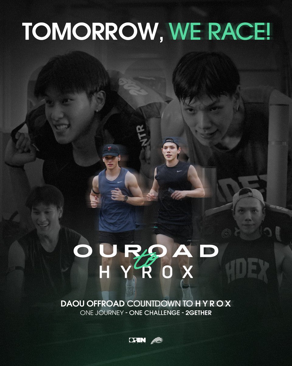 OPENLABEL_TH's tweet photo. TOMORROW, WE RACE!!
พรุ่งนี้! ได้เวลาลงสนาม

ฝากเป็นกำลังใจให้ "ต้าห์อู๋ออฟโรด"
กับการแข่งขัน HYROX ครั้งแรกของทั้งคู่ด้วยนะครับ ❤️‍🔥

พูดคุยผ่าน
📁 DAOUOFFROAD HYROX DDAY
📈 #.OUROADtoHYROX_DDAY
[ Start Trending at 11:30AM (GMT+7) ]

#OUROADtoHYROX
#HYROXThailand #hyroxthailand2026
#DAOUOFFROAD #ต้าห์อู๋ออฟโรด
#OPENLABEL