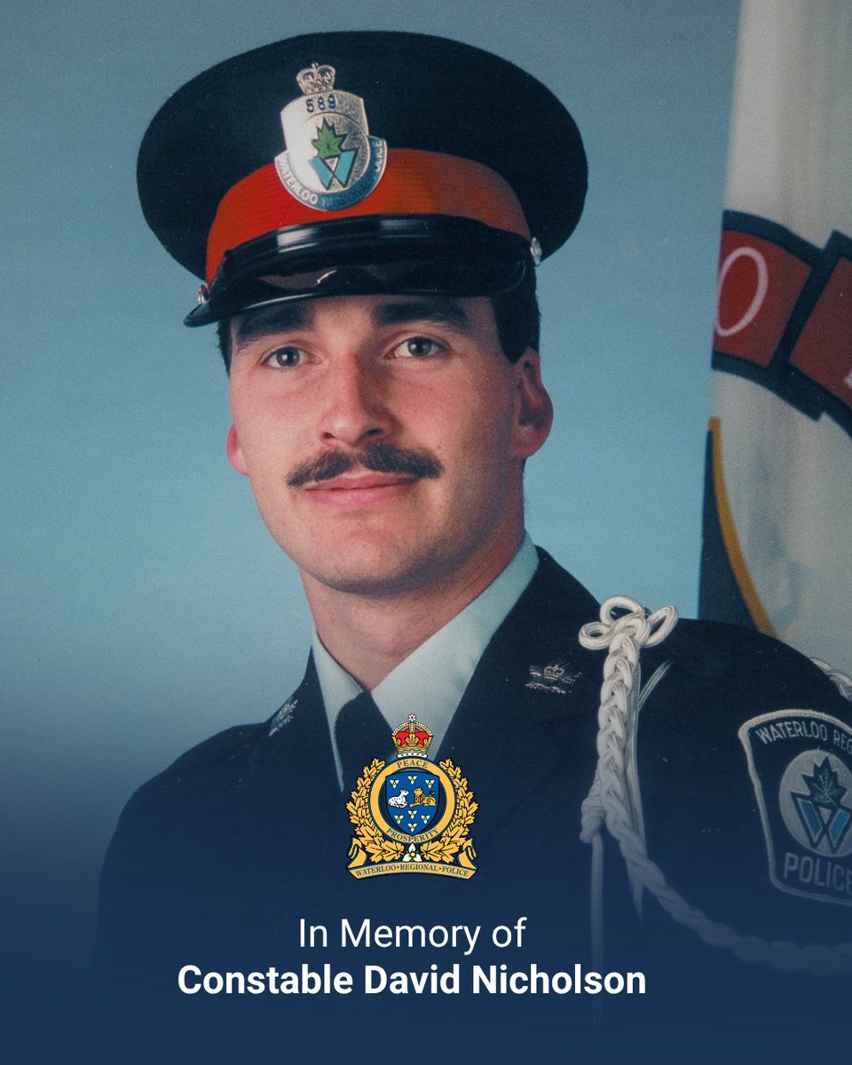 WRPSToday's tweet photo. Today, we remember Constable David Nicholson, who lost his life in the line of duty 28 years ago.

His courage, service, and dedication will never be forgotten.

We hold the Nicholson and Gage families in our thoughts today and always.

#HeroesInLife https://t.co/Exg2CKCdbn